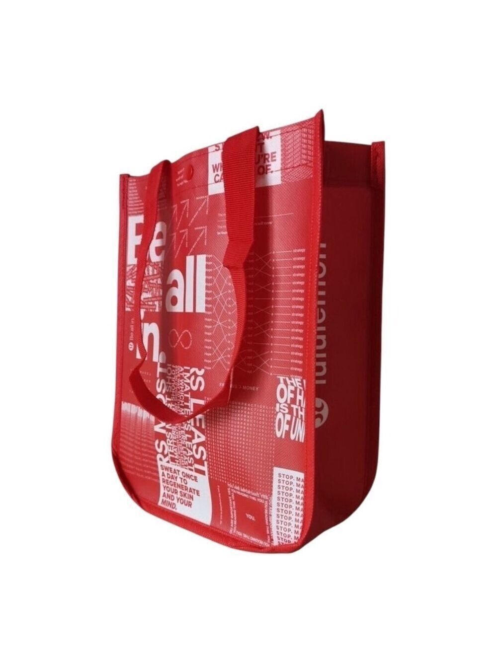 Lululemon Unisex Red Tote Bag One Size